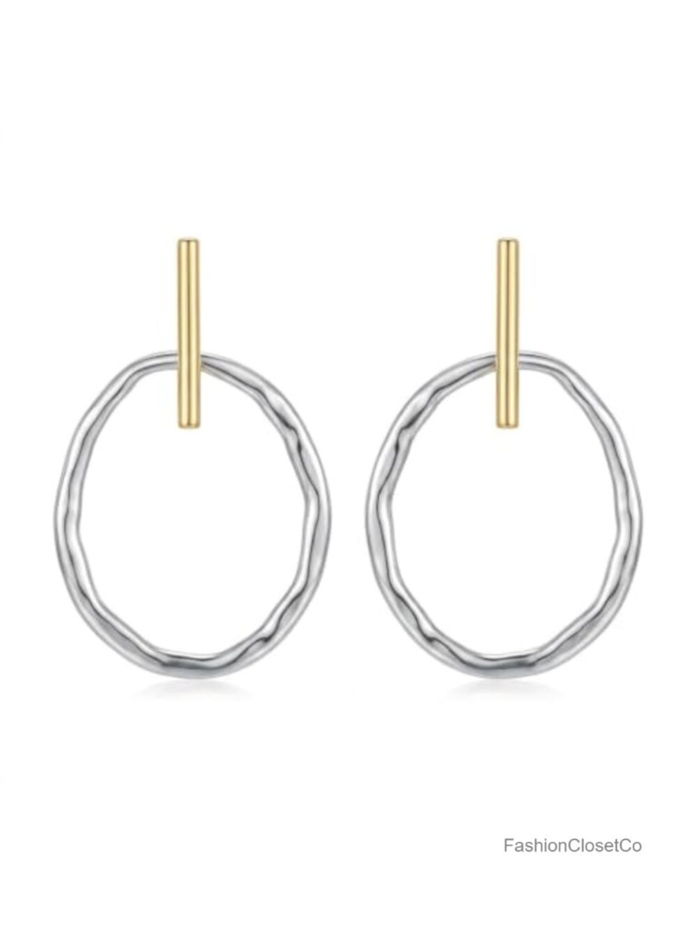 VIEKYBUTTY Women's Geometric Dangle Earrings Boho Two-Tone Zinc Alloy Jewelry